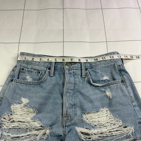GRLFRND Denim Shorts Womens 25 Blue Cindy Distressed Night Fever Destroyed Boho - Picture 10 of 15